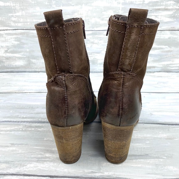 Steve Madden Brown Lace-Up Leather Boots “Lauren” Chocolate Brown Combat Boot 8M - Picture 8 of 16